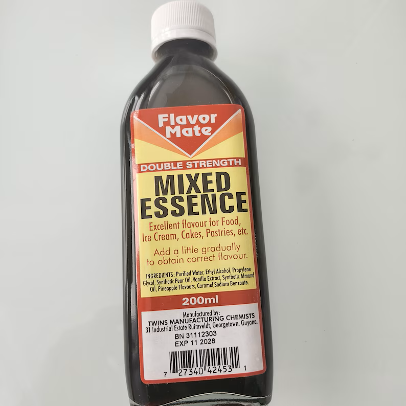 guyanese mixed essence: caribbean baking flavor cakes drinks juices ice cream 200 ml